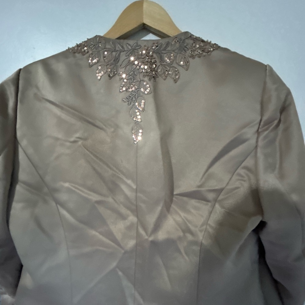 Alex Evenings Taupe Layered Maxi Dress with Jacket - Picture 6 of 7